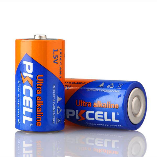 2-Pack 1.5V C/LR14 Alkaline Battery PKCELL